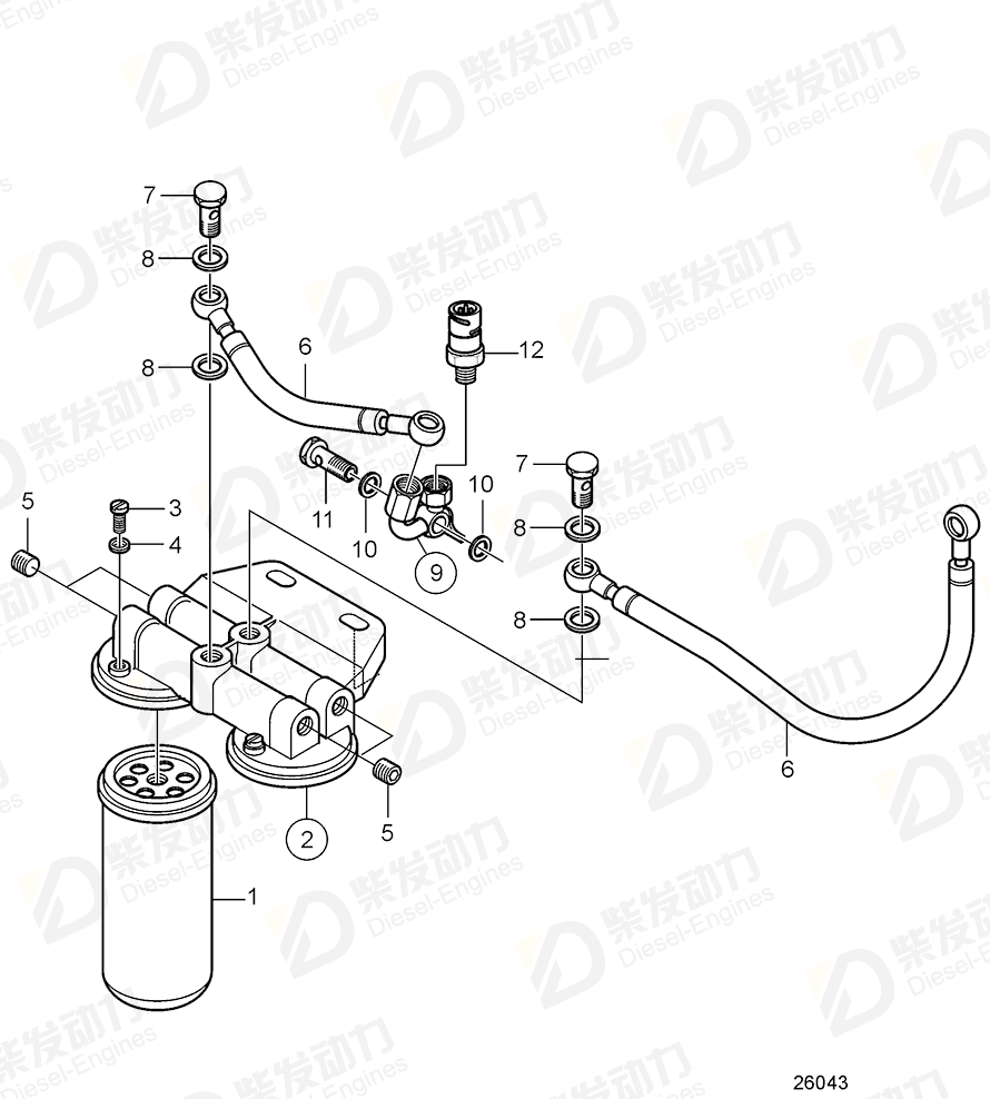 VOLVO Hose assembly 21229583 Drawing